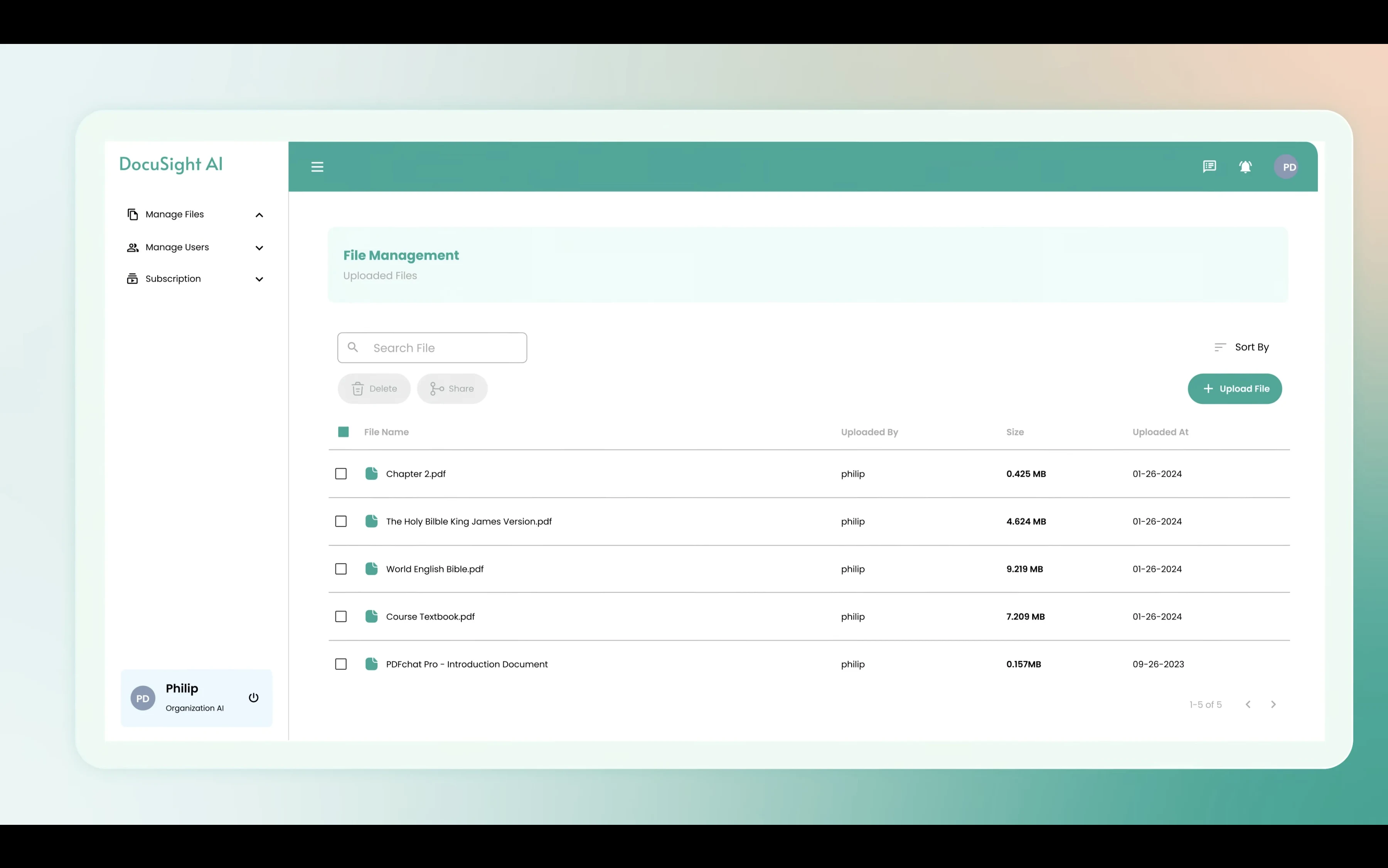 Docusight AI — RAG document chat interface built with FastAPI, OpenAI, and Pinecone
